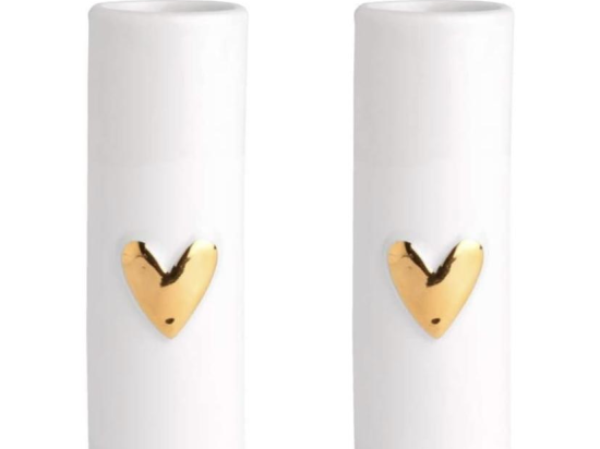 Lot de 2 vases Coeur - Doré