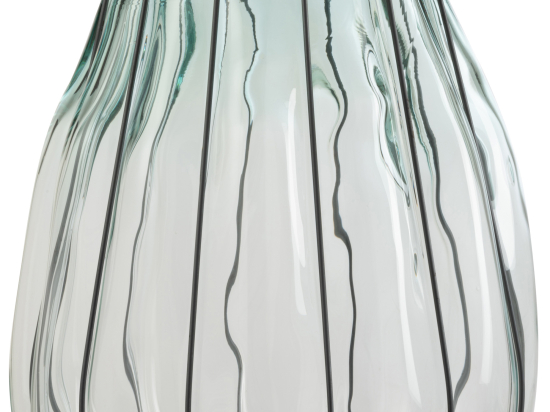 VASE FUSION - VERRE / METAL - BLEU 