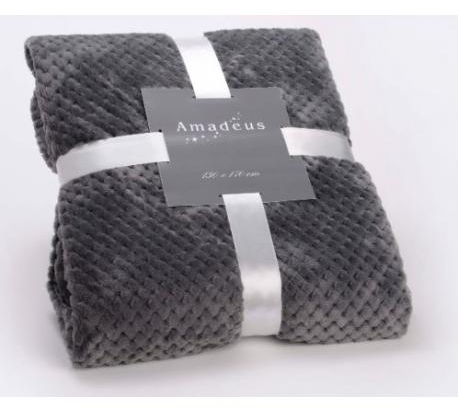 PLAID DAMIER GRIS ANTHRACITE 130 X 170 
