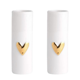Lot de 2 vases Coeur - Doré