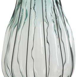 VASE FUSION - VERRE / METAL - BLEU 