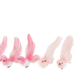 OISEAU CLIP ROSE CLAIR OU FONCE