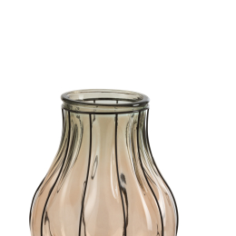 VASE FUSION - VERRE/METAL  - TAUPE - S 