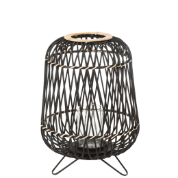 LANTERNE SUR PIED - BAMBOU NOIR / NATUREL - M